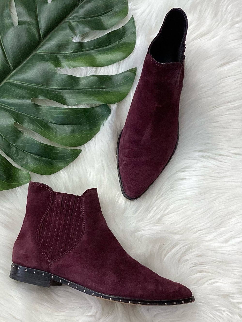 Rebecca Minkoff Madisyn Bootie Blackberry Suede 7 Chelsea Ankle Boot